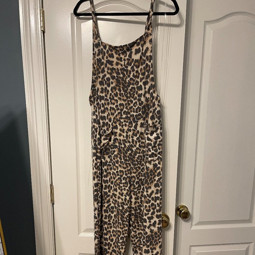 Animal Print Overall Jumpsuit